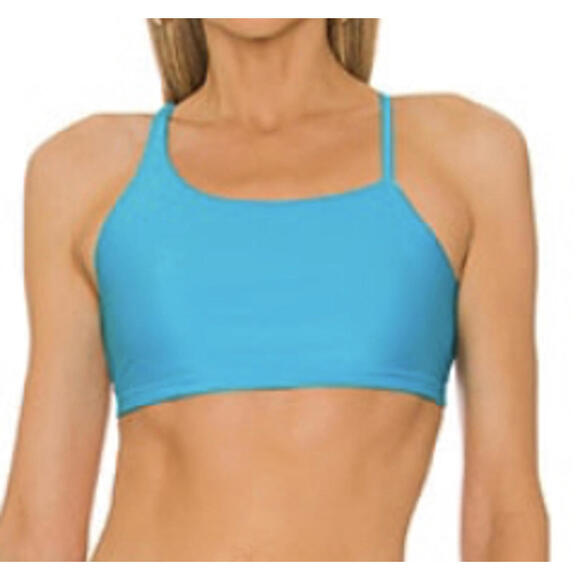 superdown Tops - SUPERDOWN bright blue asymmetric crop top sz M
